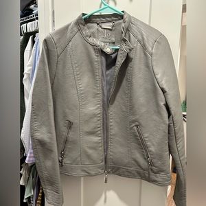 Grey leather jacket
